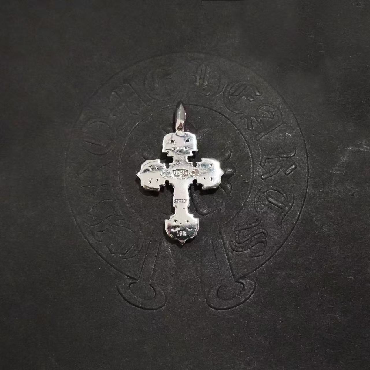 Chrome Hearts 9 Diamond Flame Cross Pendant In Metallic