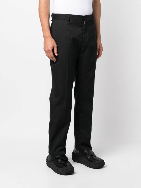 Off-white High-waisted Straight-leg Cropped Trousers In Black
