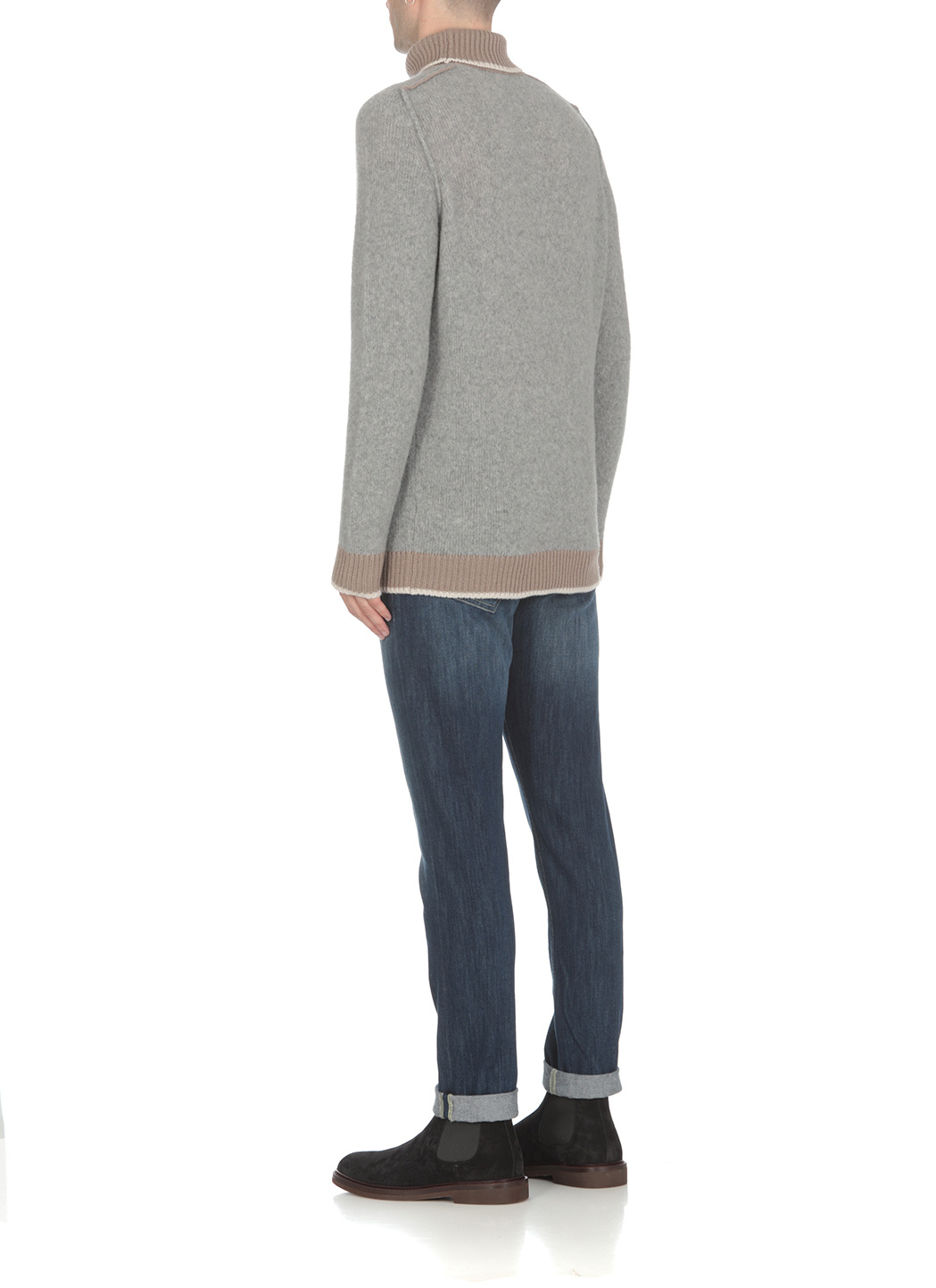 Dondup Denim Trousers With Belt Loops And Contrast Stitching In Blue