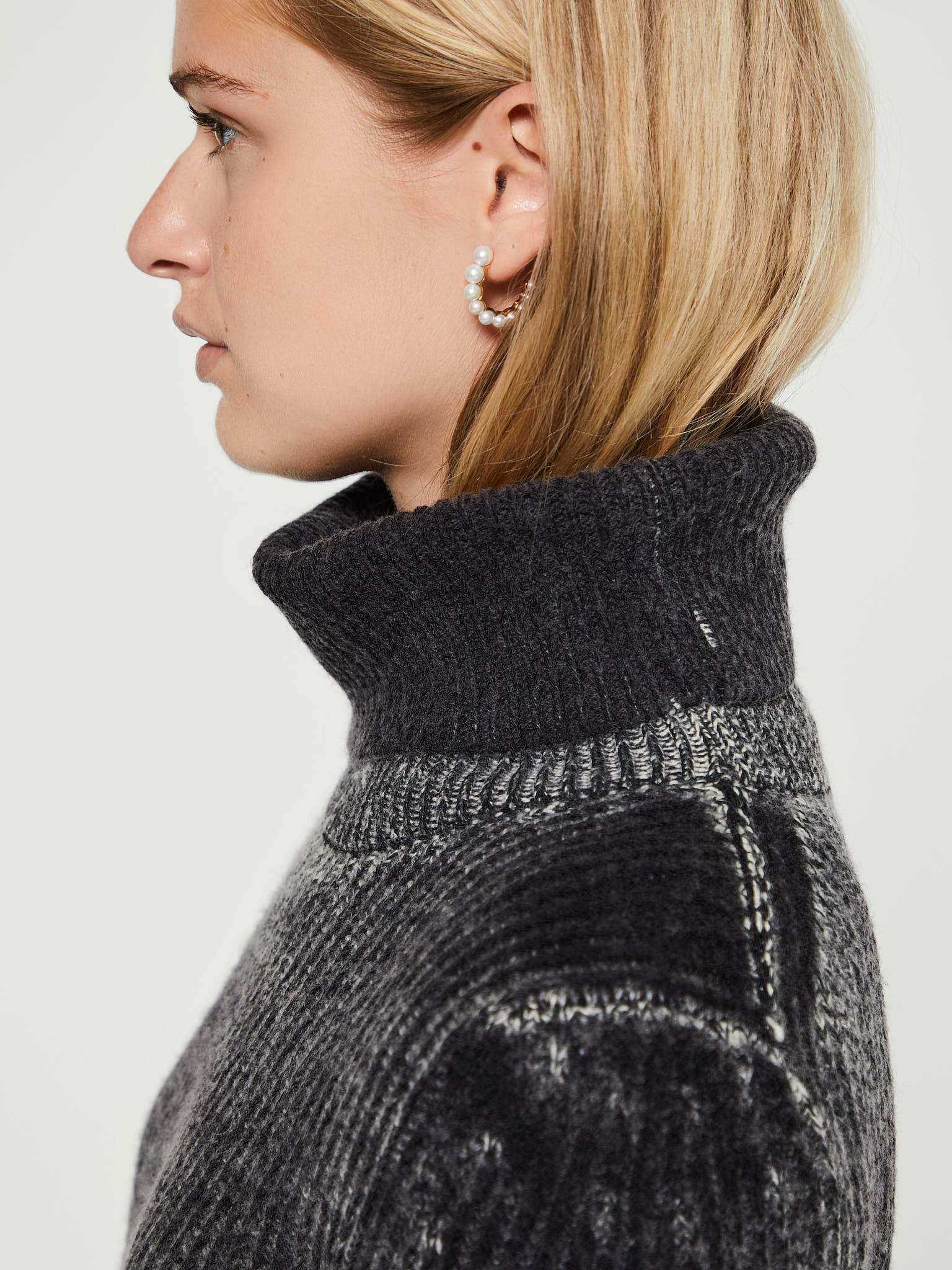 Acne Studios Turtleneck Knitted Sweaters In Black