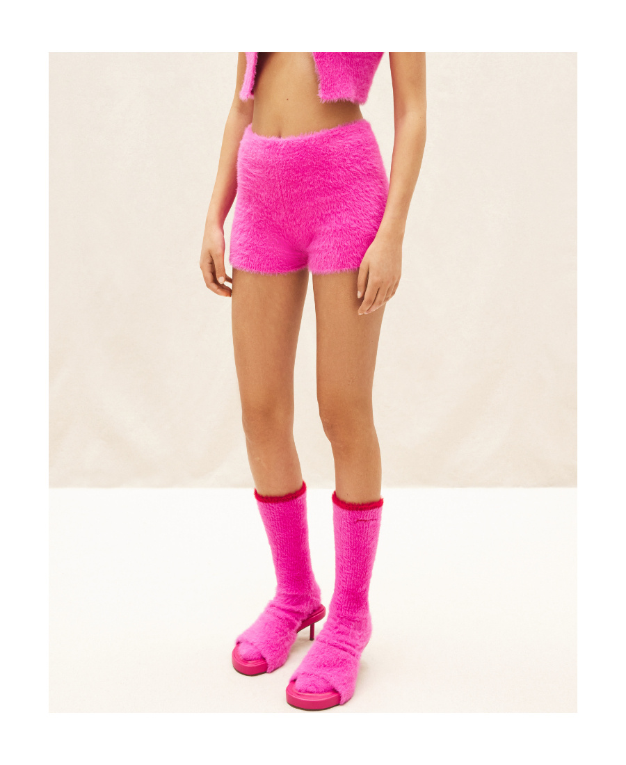 Jacquemus Knitted Shorts In Pink