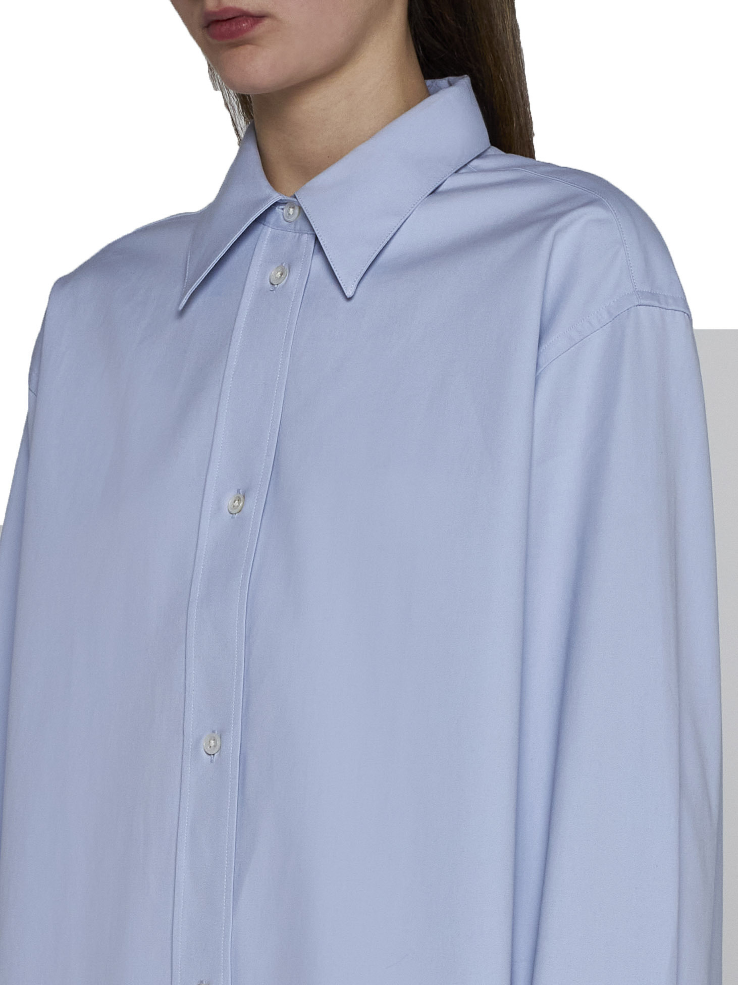 Studio Nicholson Santos Poplin Shirt In Blue