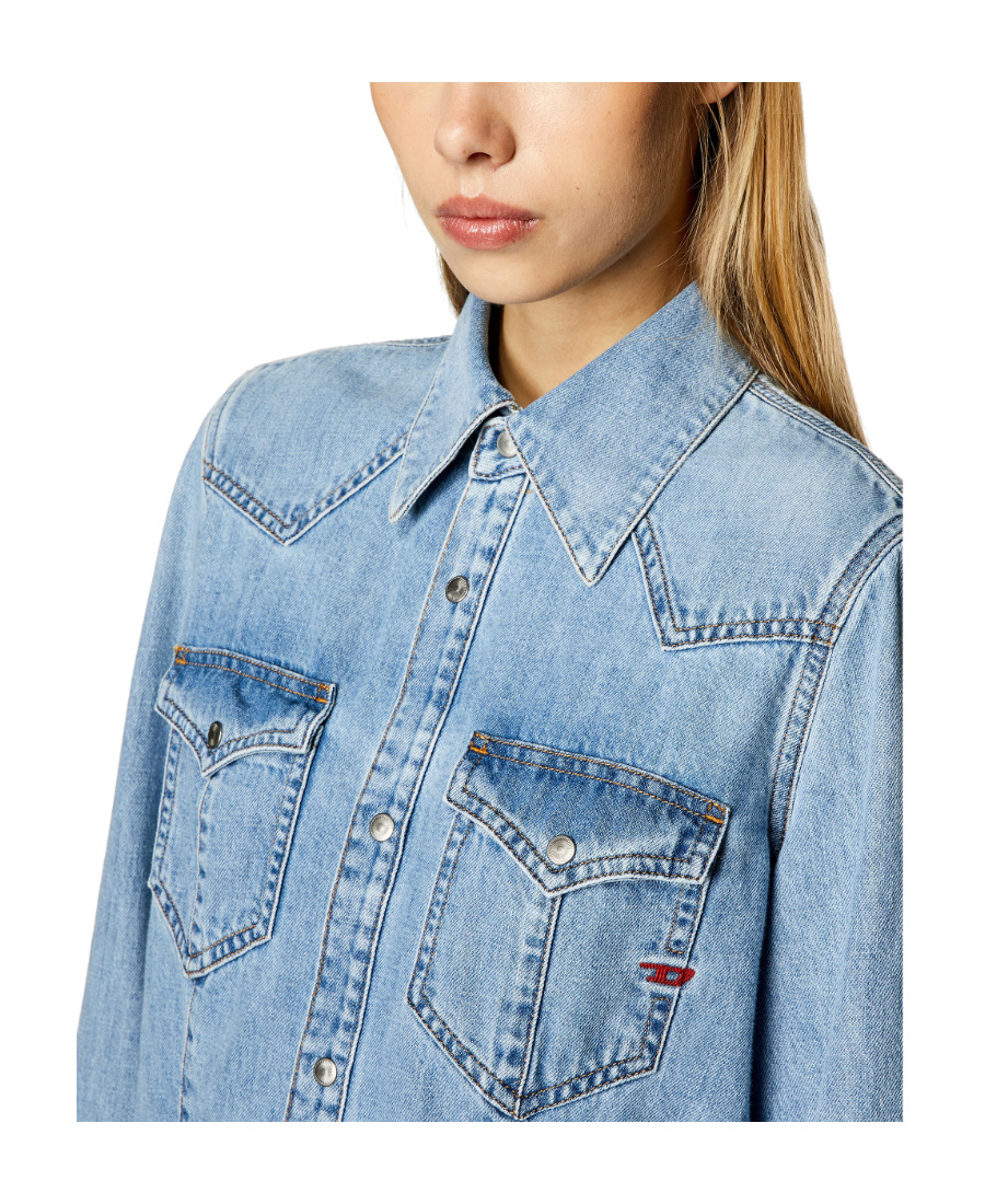Diesel De-waves Denim Shirt In Blue