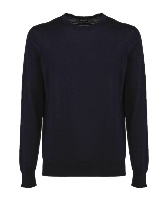 Zegna Long-sleeved Sweater In Black