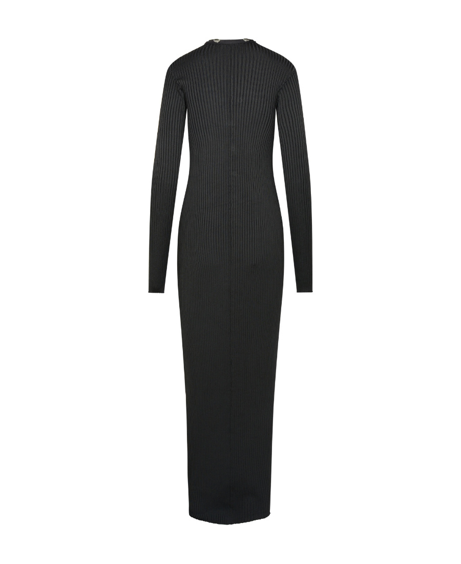 Attico Black Viscose Long Cardigan In Black