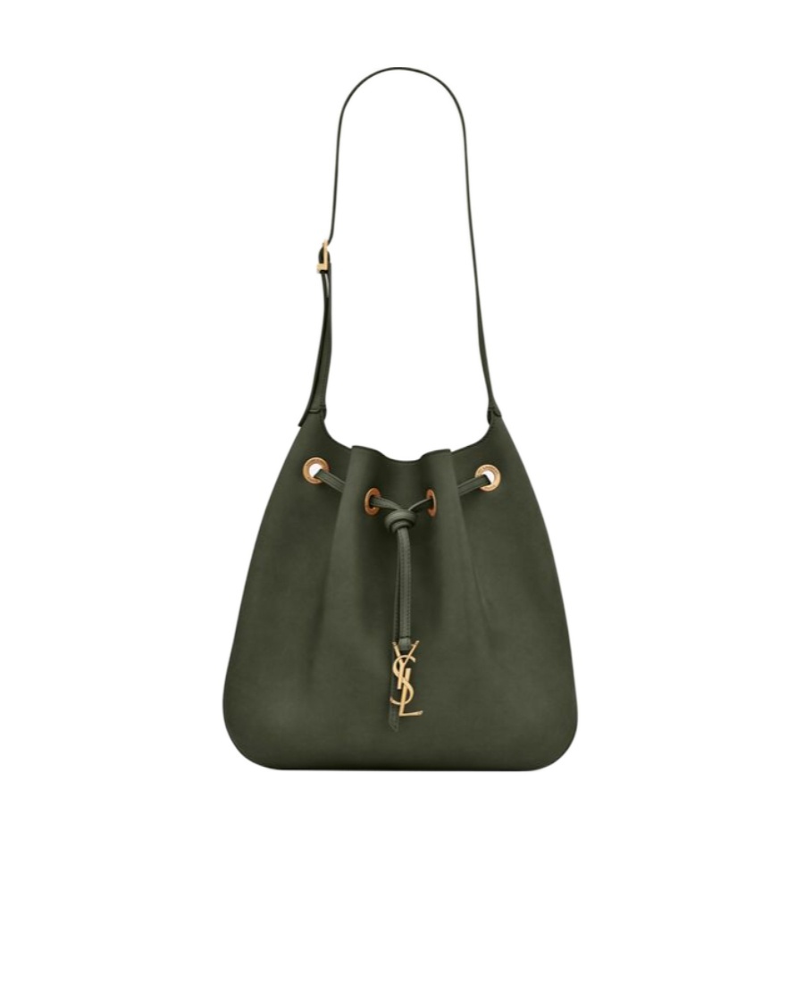 Shop Saint Laurent Paris Vii Medium In Soft Leather In Green