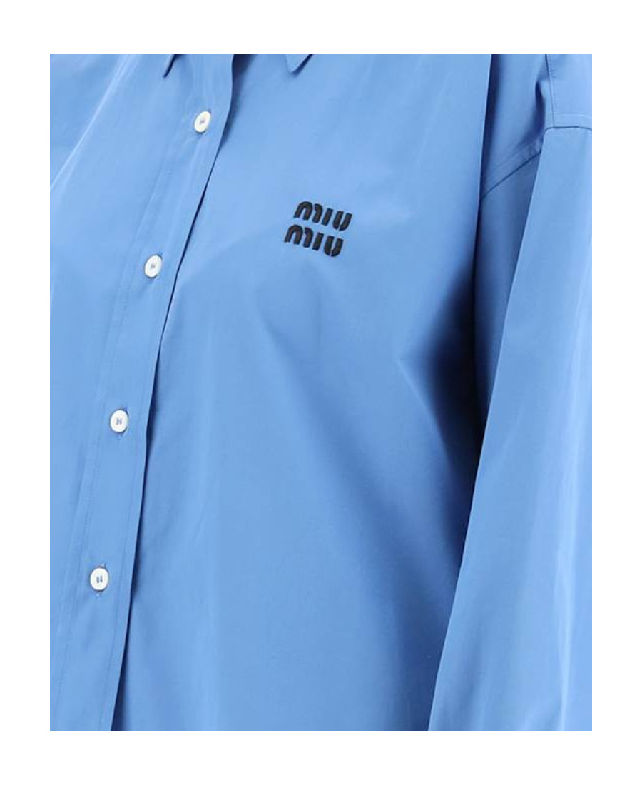 Miu Miu Poplin Shirt In Blue