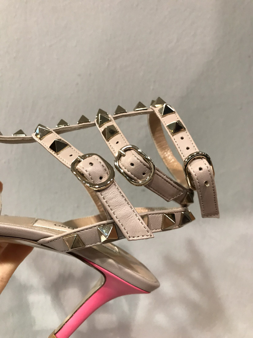 Shop Valentino Rockstud' High Heels In Nude