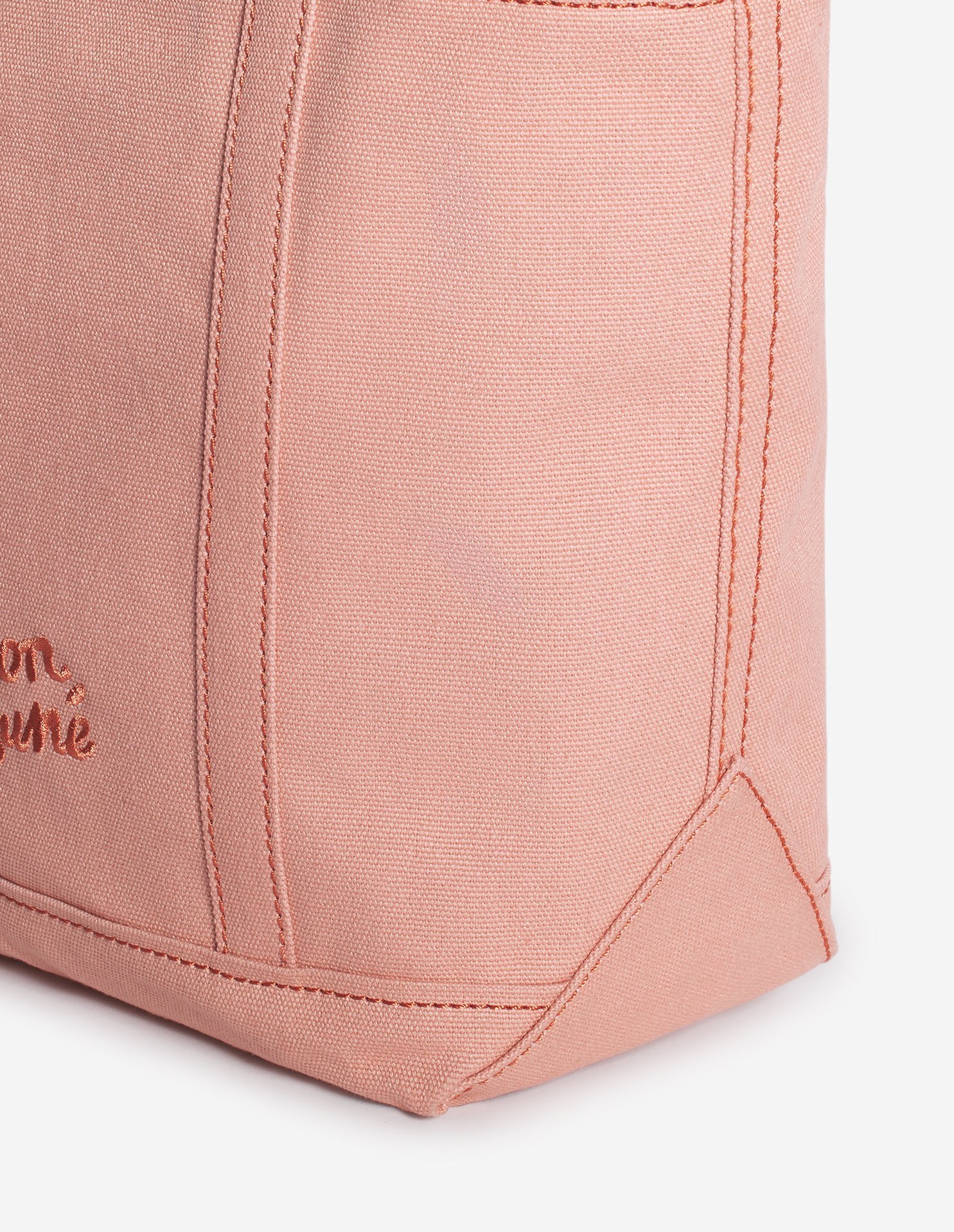 Shop Maison Kitsuné Small Fox Head Tote Bag In Porcelain Pink