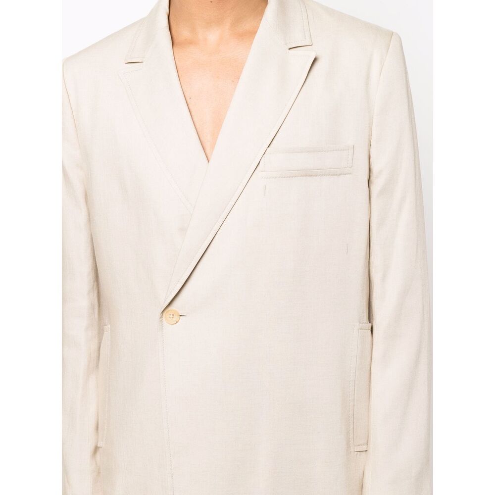 Jacquemus Off-centre Button Blazer In White