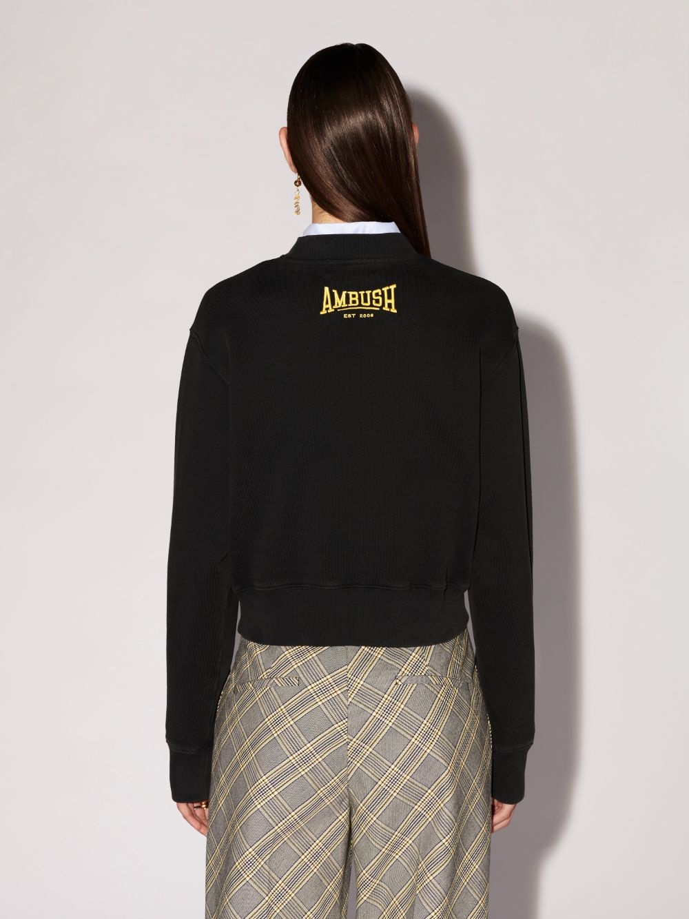 Ambush Logo-embroidered Organic Cotton Sweatshirt In Black