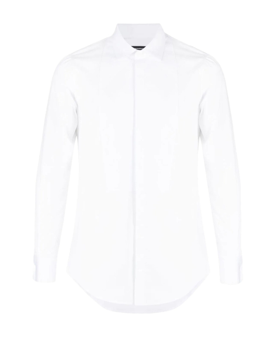 Dsquared2 Logo Print Button-down Shirt In White
