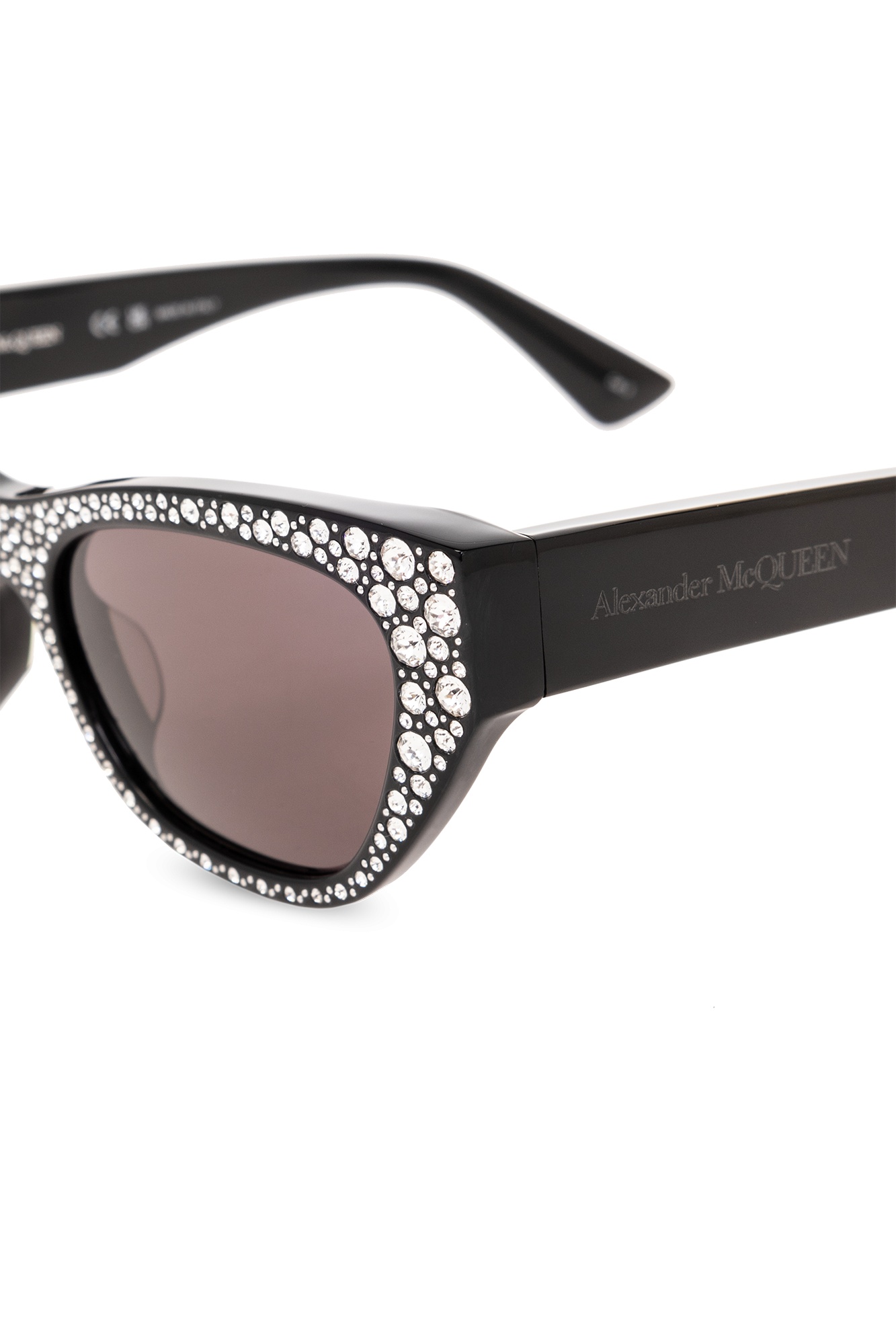 Alexander Mcqueen Rhinestone-embellished Cat-eye Sunglasses In Multicolor