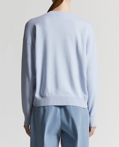 Peserico Relaxed Fit V-neck Knitted Sweater In Blue
