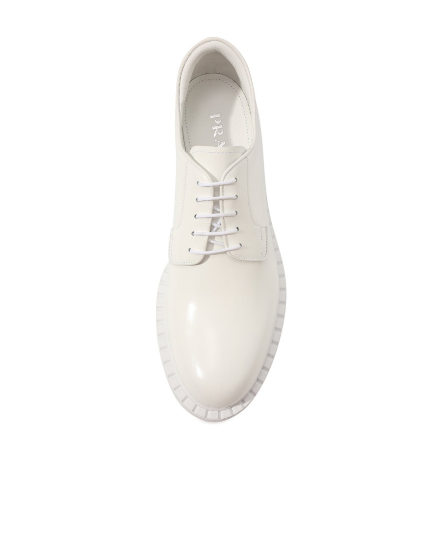 Prada Business Dress Shoes With Logo Lace In White