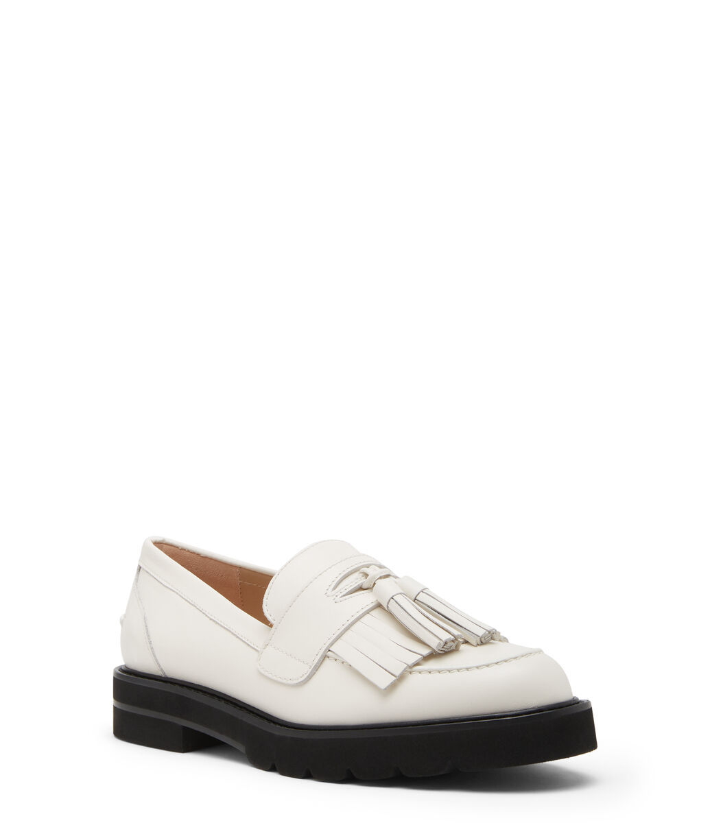 Stuart Weitzman Mila Leather Loafers In White
