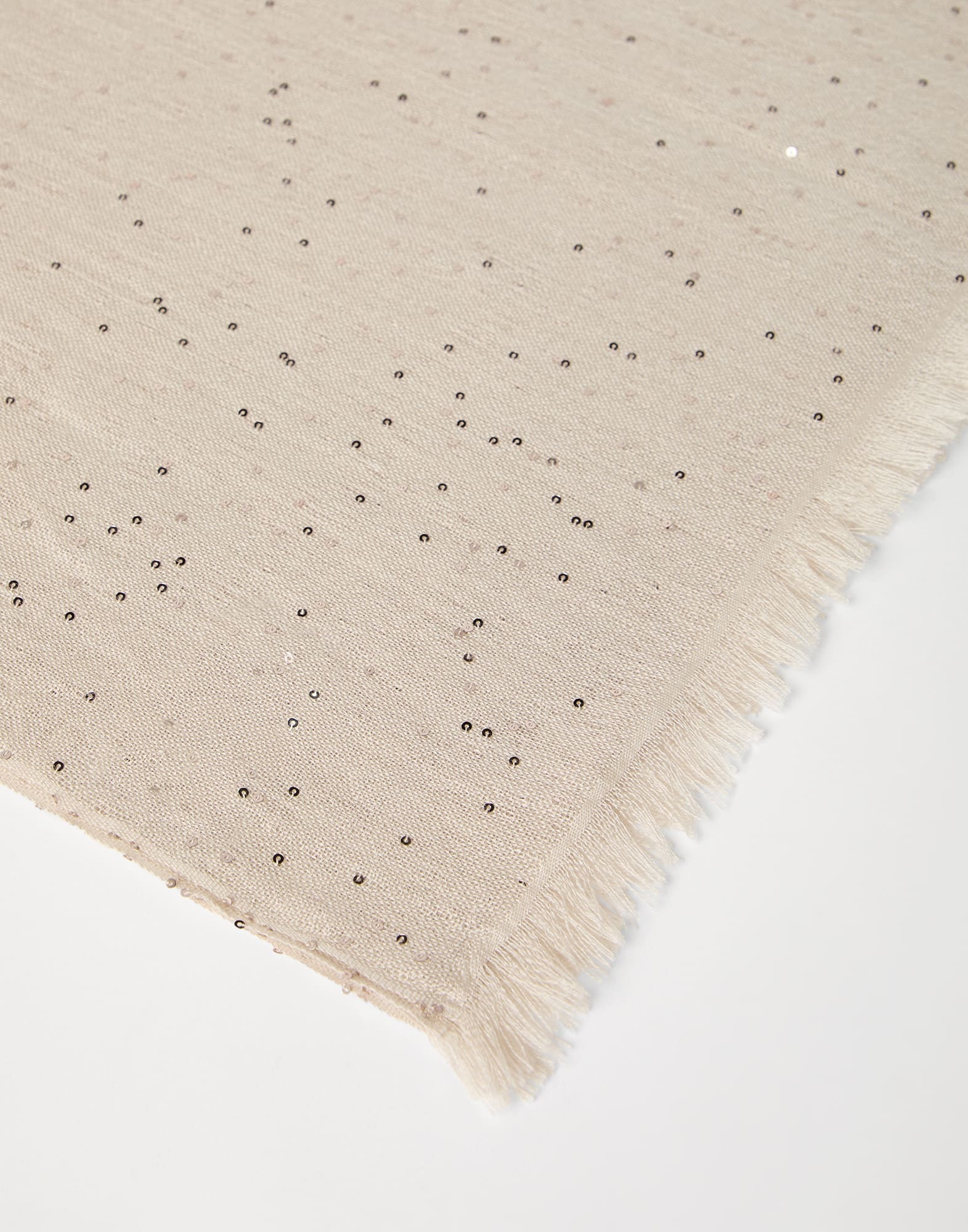 Brunello Cucinelli Cashmere And Silk Diamond Yarn Scarf In Nude