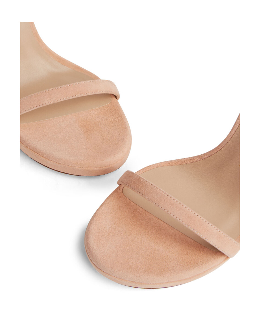 Stuart Weitzman Logo High-heeled Sandals In Nude