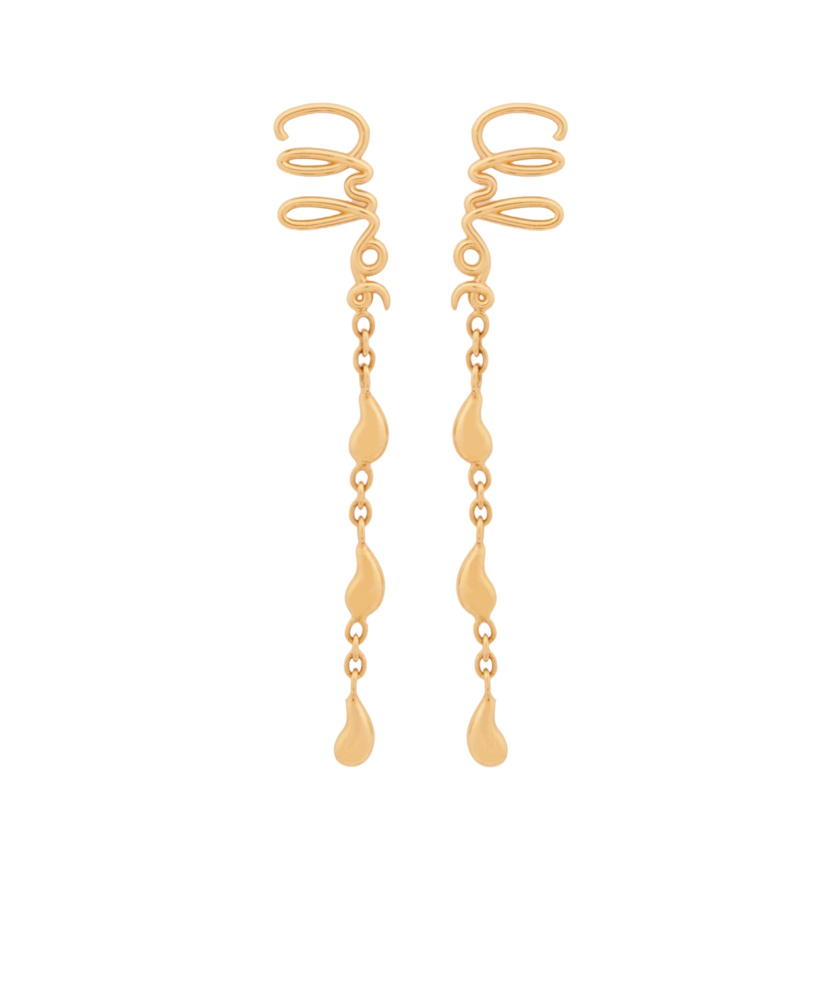Chloé Iconic Dangling Earrings For Pierced Ears In Yellow