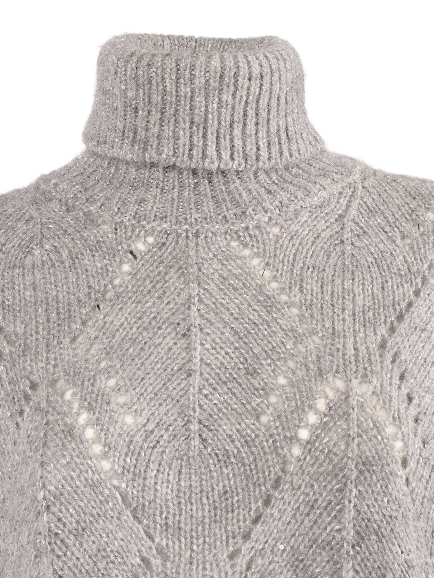 Peserico Textured Knit Sweater With Classic Round Neckline In Gray