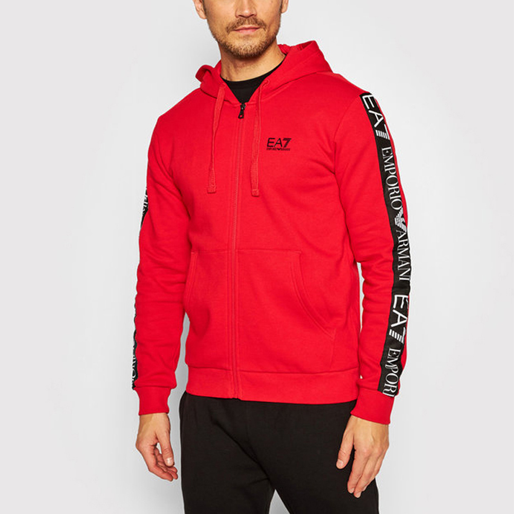 Ea7 Logo And Hat Casual Jacket In Red