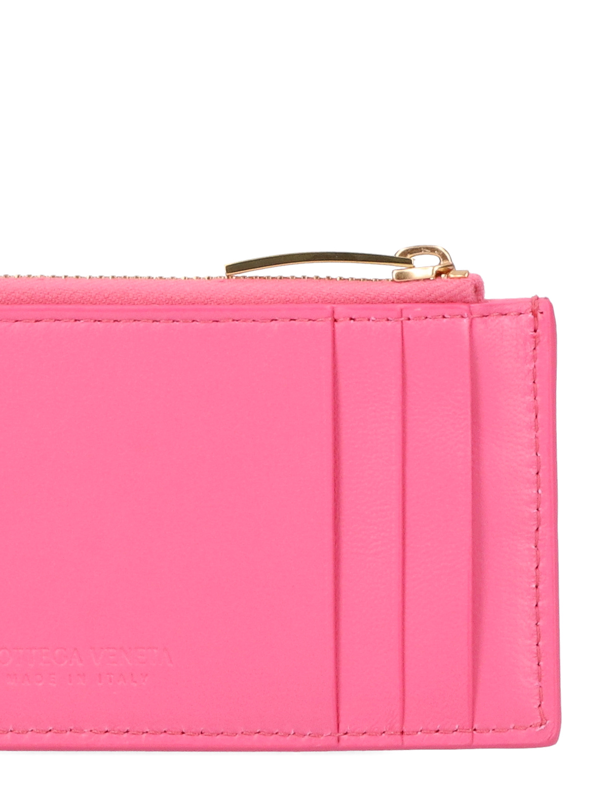 Bottega Veneta Zipper Card Bag In Pink