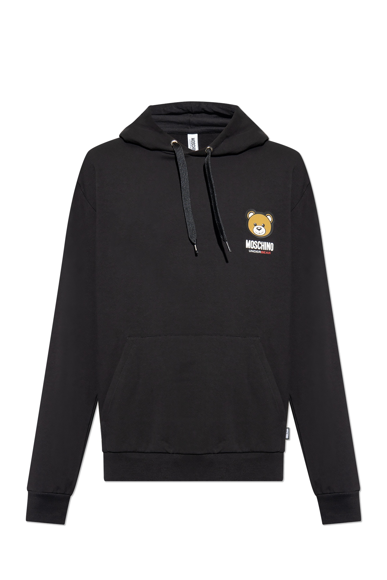 Moschino Long-sleeved Hooded Sweater In Black