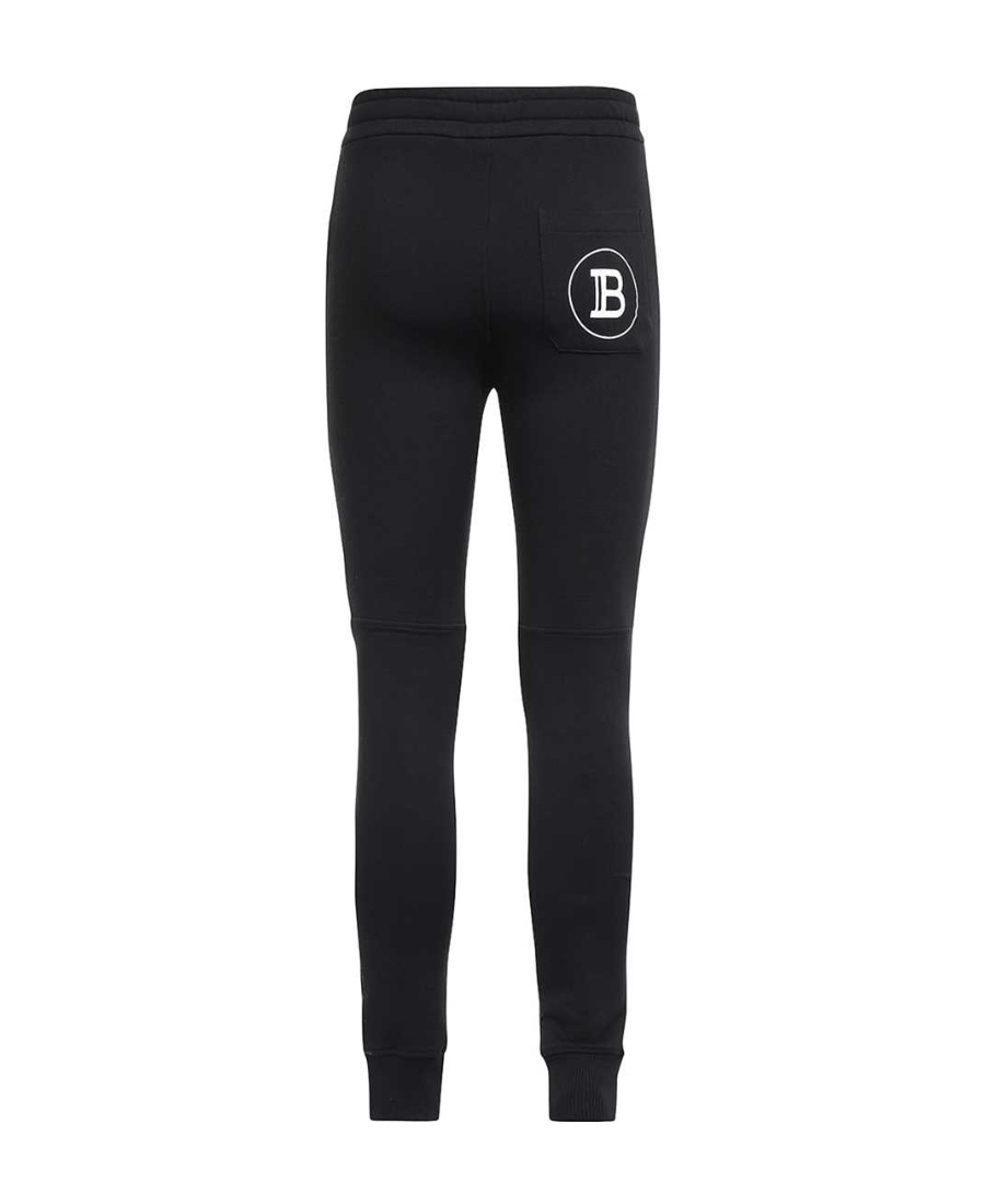 BALMAIN BALMAIN LOGO PRINTED COTTON JOGGING BOTTOMS