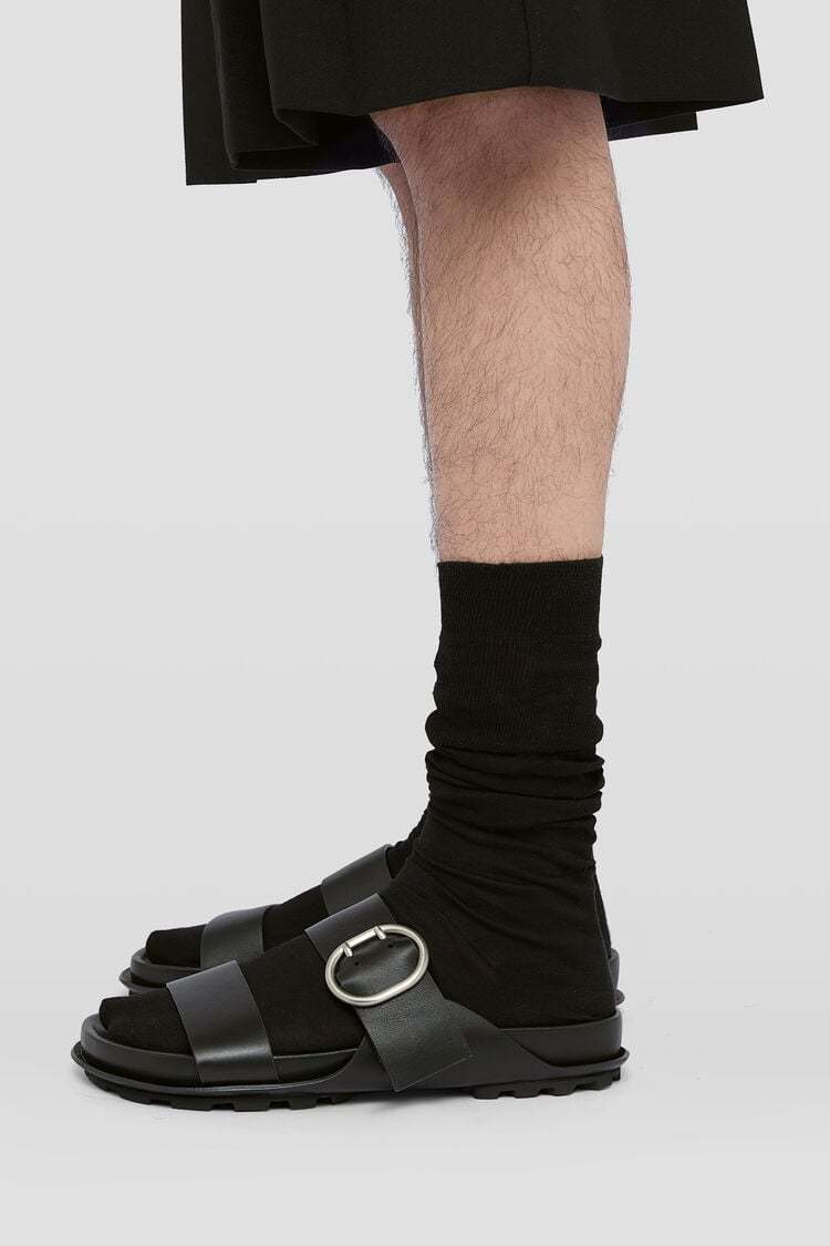 Jil Sander Flat Sandals In Black