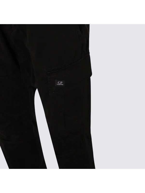 C.p. Company Utility Trousers With Belt Loops And Cargo Pockets In Black