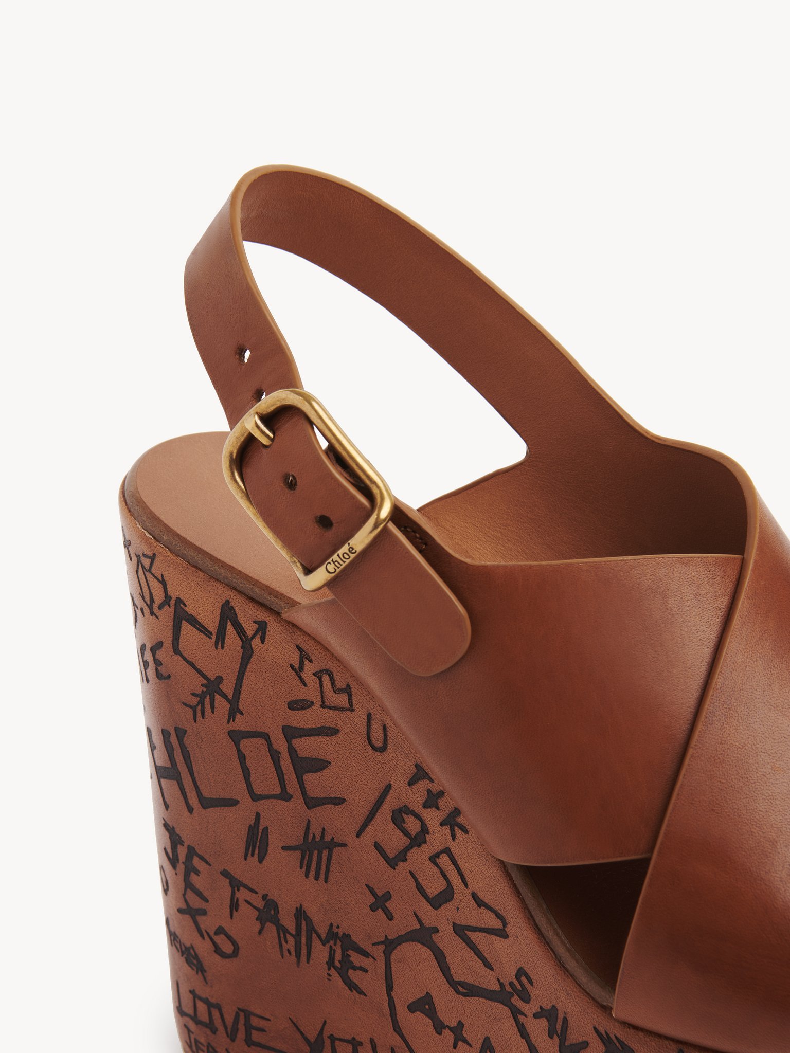 Shop Chloé Leather Sandals In Brown