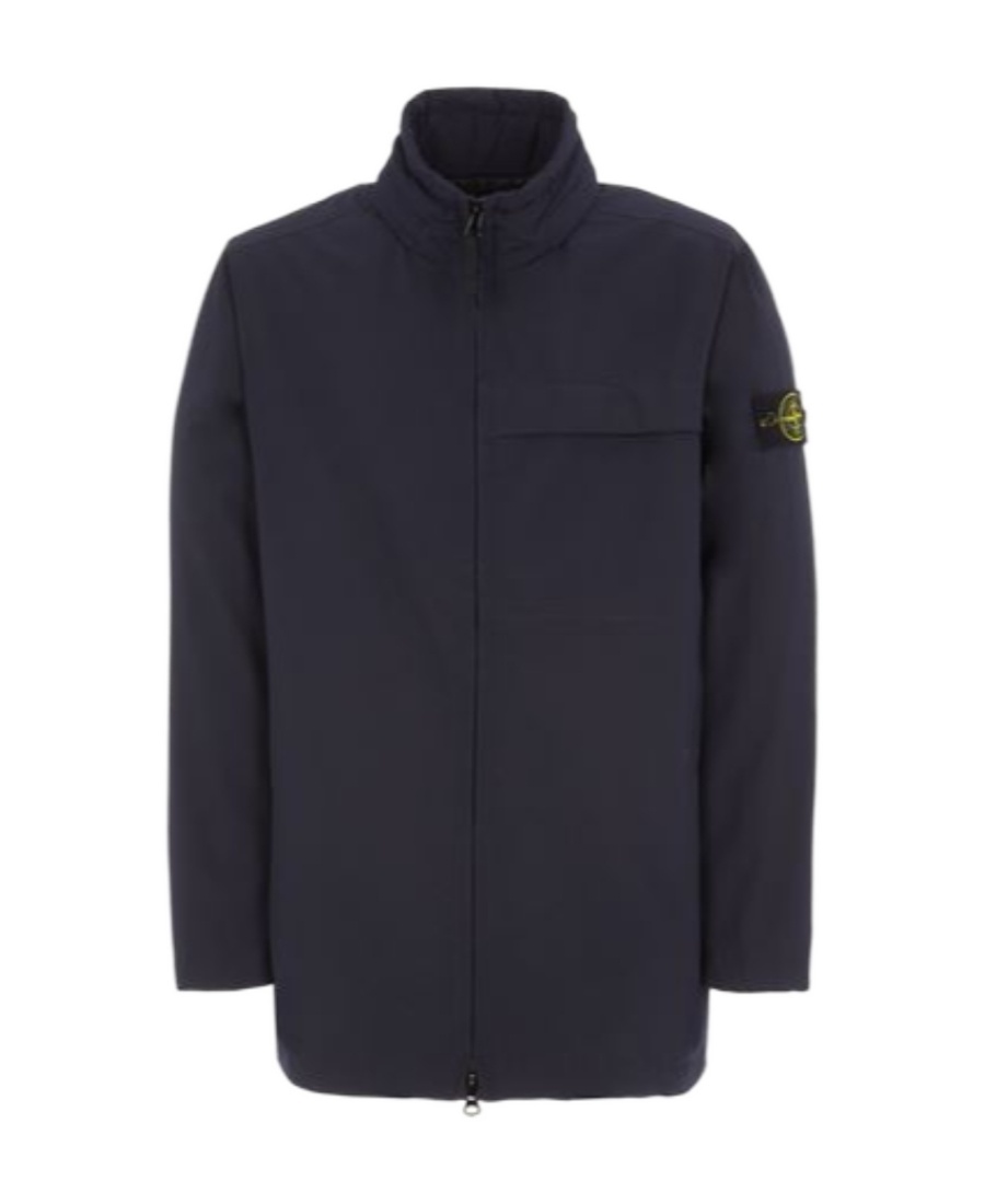 Stone Island Logo-patch Zip-up Jacket In Black