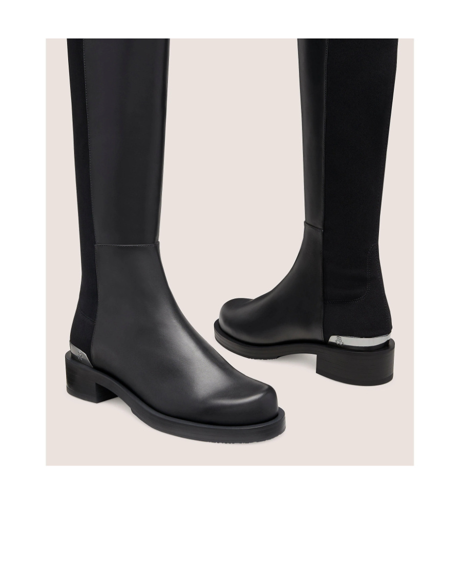 Stuart Weitzman Round-headed Boots In Black