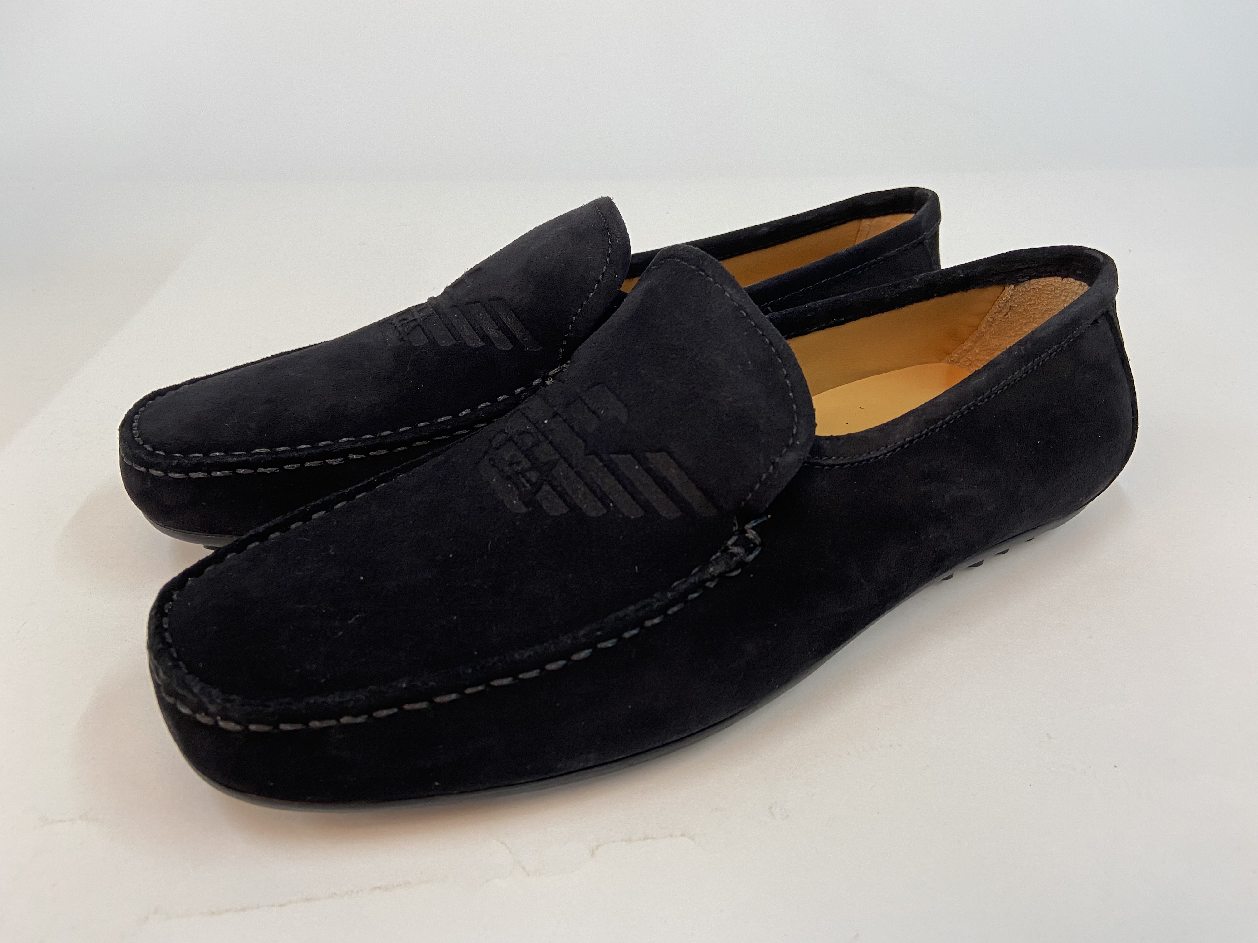 Emporio Armani Logo Business Casual Shoes In Black