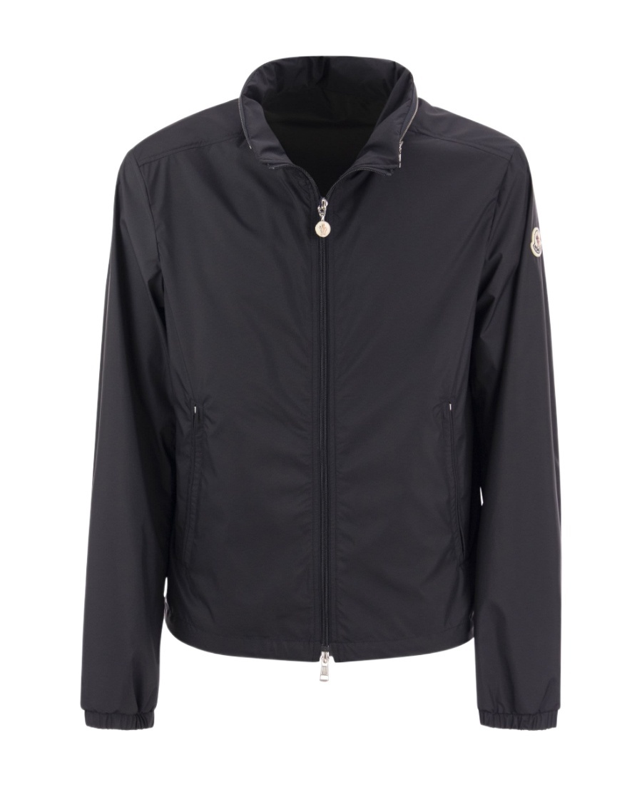 Moncler Hooded Zip-front Jacket In Blue