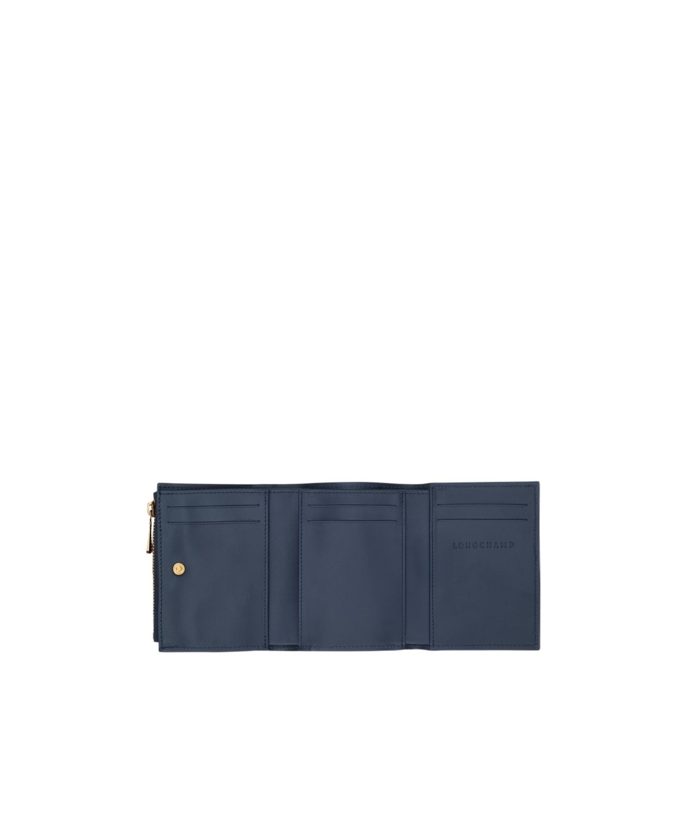 Longchamp Logo-embossed Compact Wallet In Blue