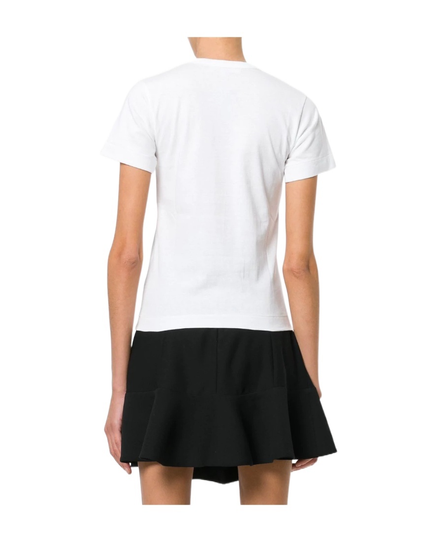 Comme Des Garçons Play Graphic Print Crew Neck Short Sleeves T-shirt In White