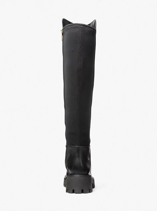 Michael Kors Black Ankle Boots With Textured Back Panel In Black