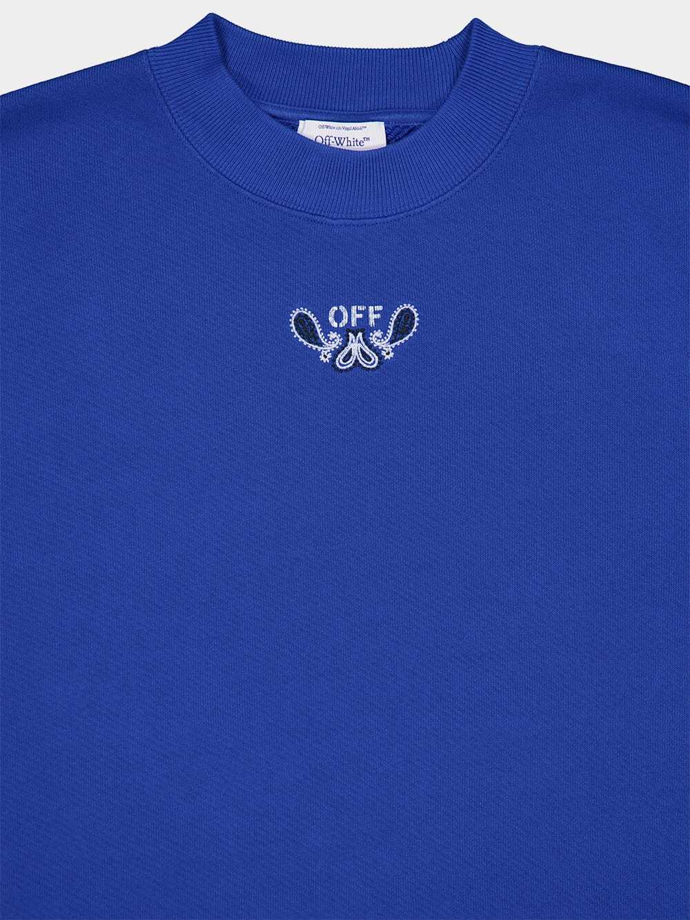 Off-white Off White "arrow Bandana Crewneck Sweat In Blue