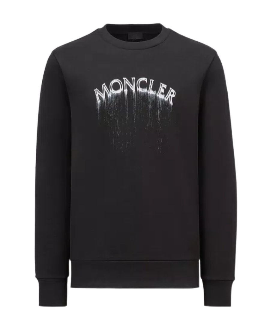 Moncler Logo-print Faded-effect Sweatshirt In Black