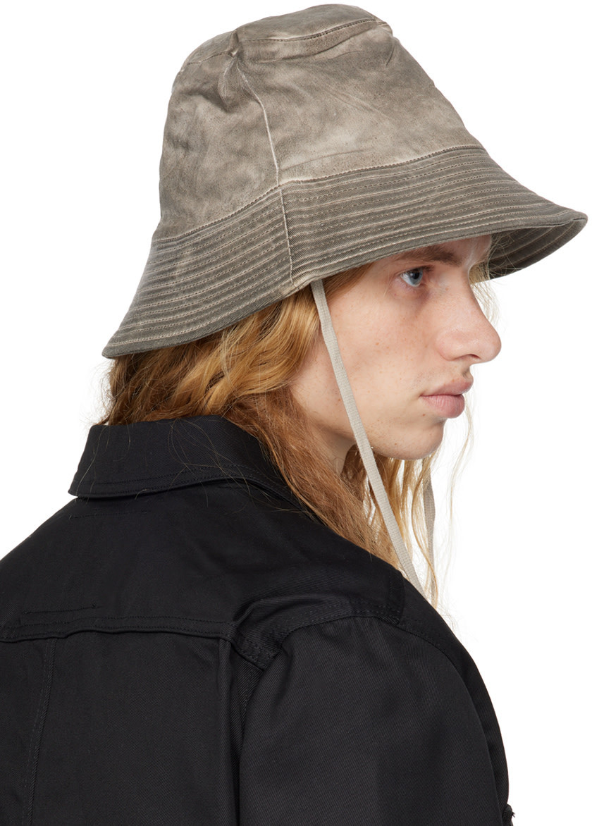 Rick Owens Drkshdw Gray Porterville Gilligan Bucket Hat In Black