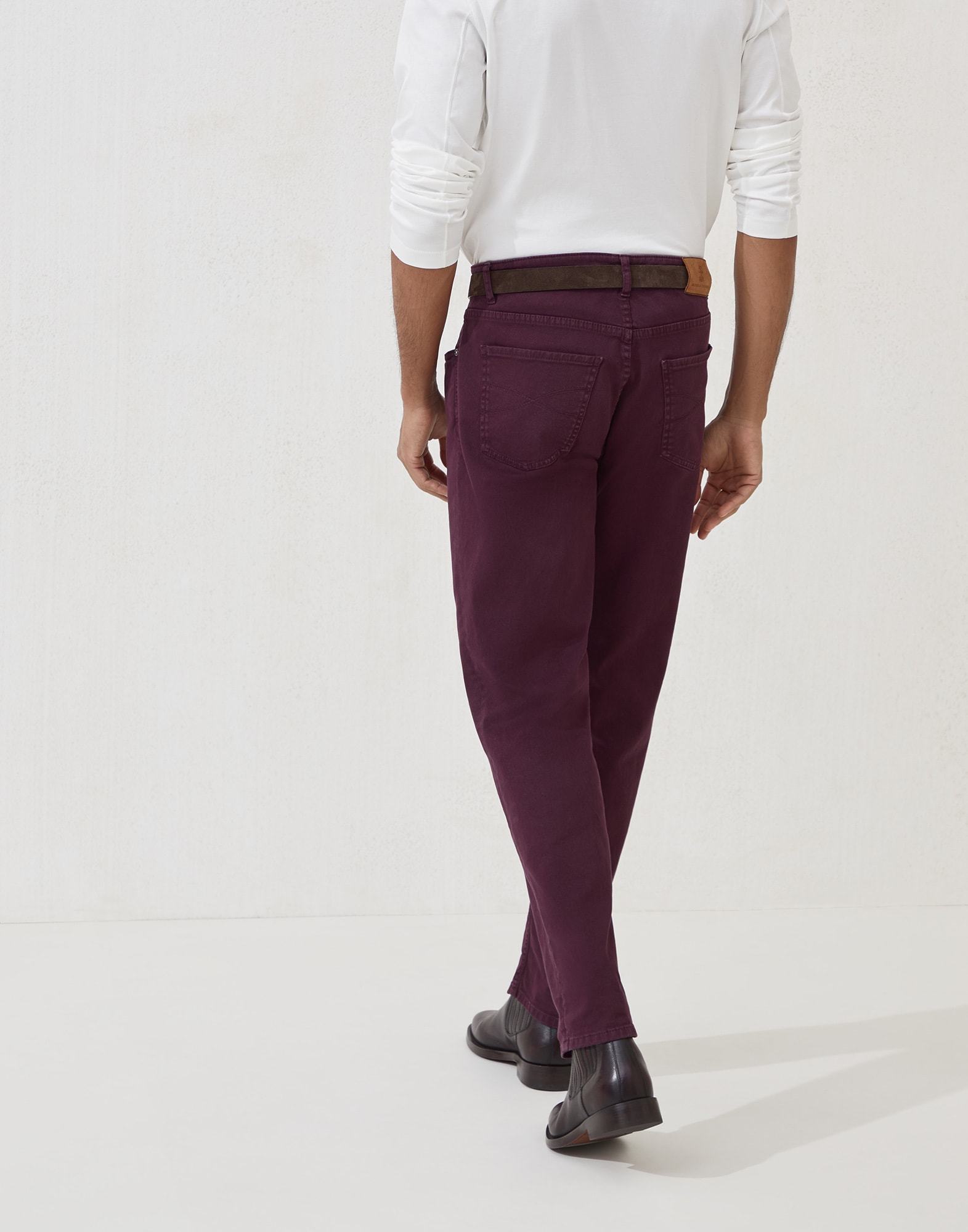 Brunello Cucinelli Five-pocket Virgin Wool Flannel Trousers In Purple
