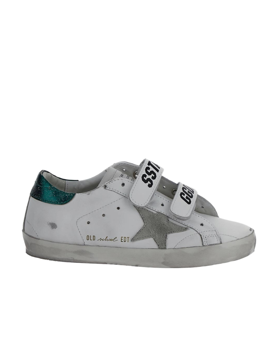 Golden Goose Old School Touch-strap Sneaekrs In Gray