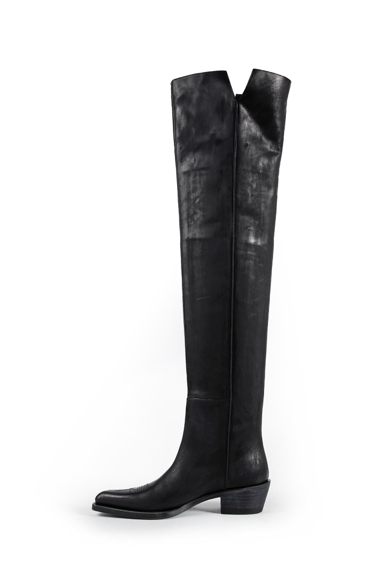 Khaite Clive 35 Leather Over-the-knee Boots In Black