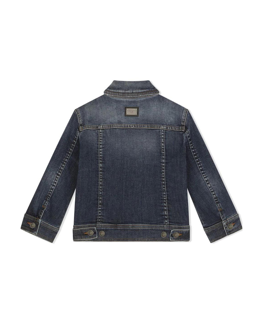 Dolce & Gabbana Button-up Denim Jacket In Black