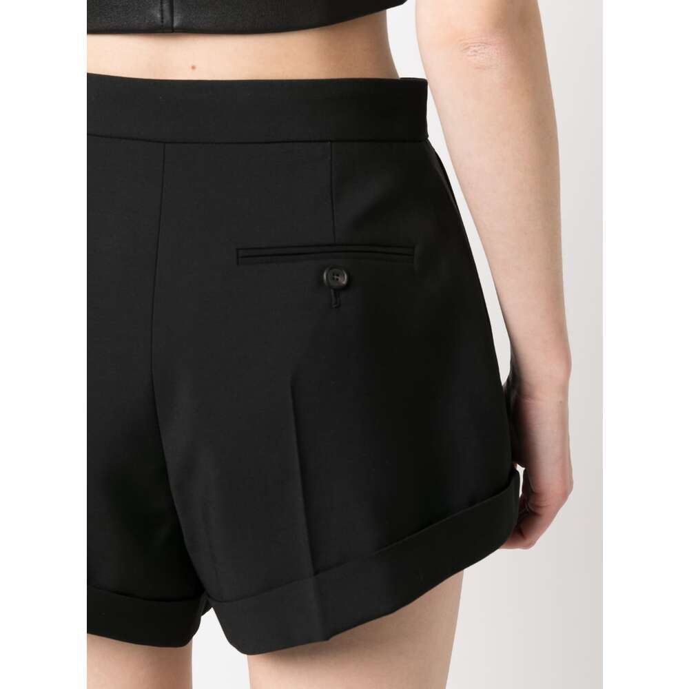 Alexander Mcqueen Tailored Mini Shorts For Women In Classic Black In Black