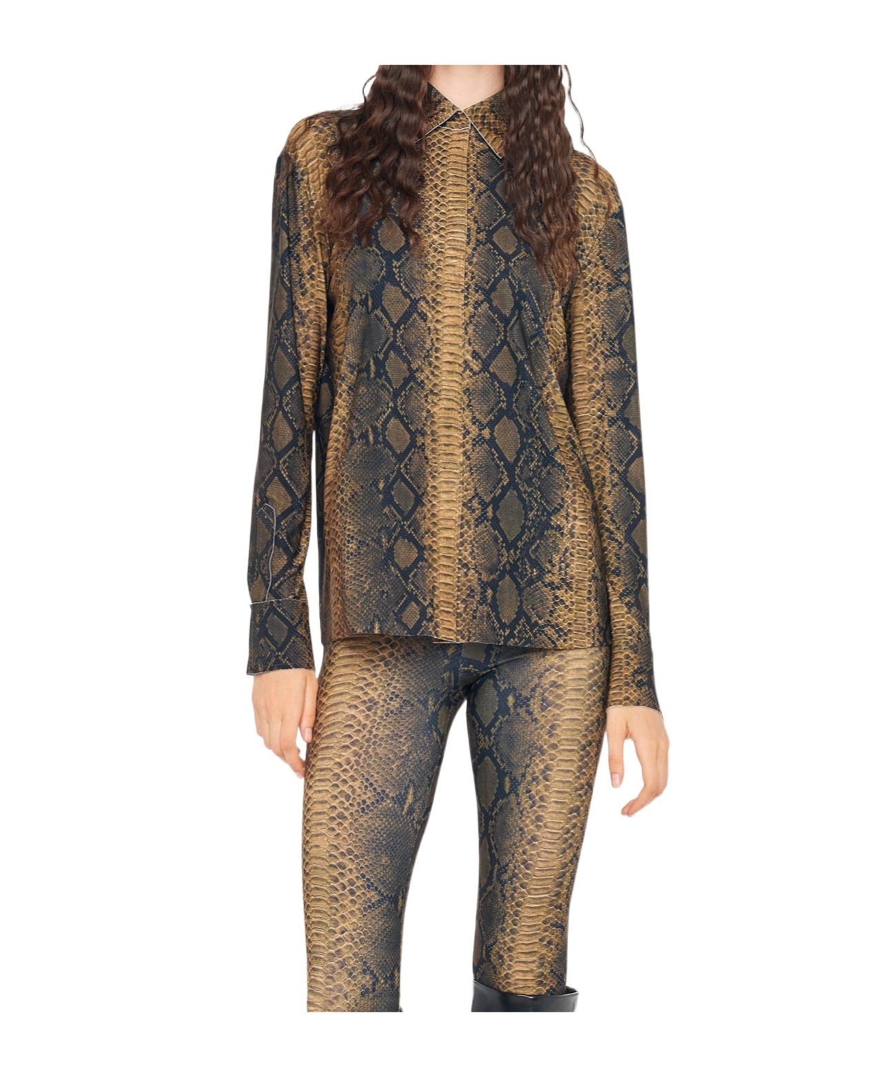 NORMA KAMALI SNAKESKIN-PRINT SHIRT