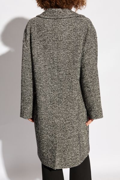 Moschino Single-breasted Herringbone Coat In Gray