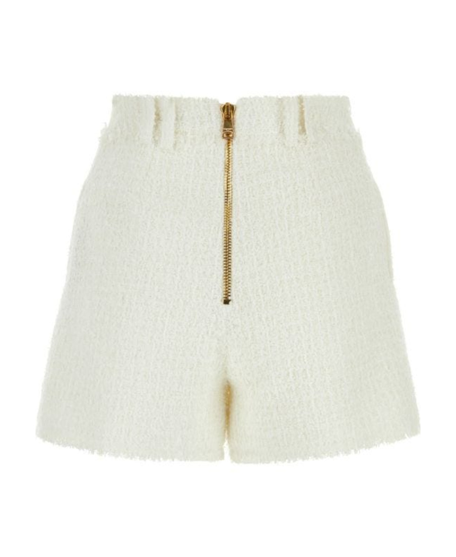 BALMAIN BUTTON-DETAIL TWEED SHORTS 