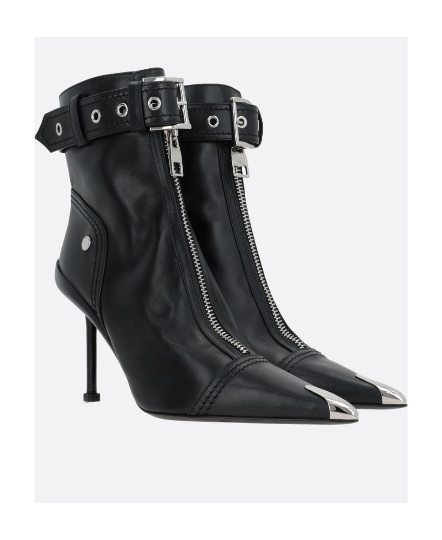 Alexander Mcqueen Alexander Mc Queen Black Slash Biker Boot In Black